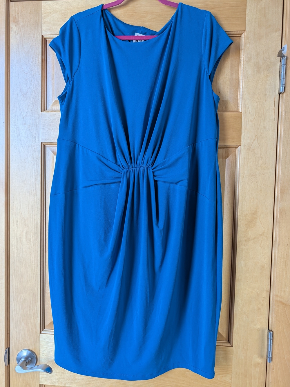Anne Klein Royal Blue Twist-Front Midi Dress